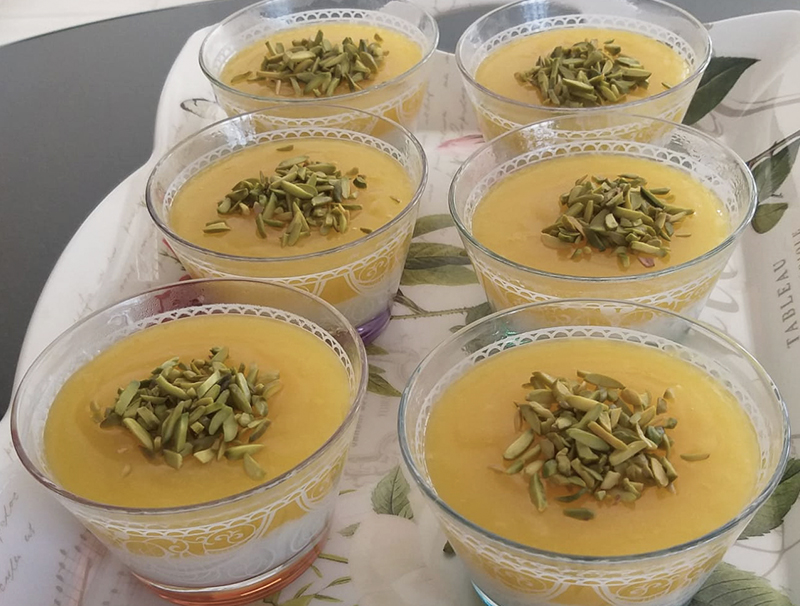 Fresh orange pudding cups اكواب مهلبيه 
